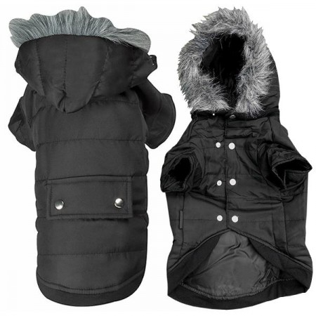 Flamingo Coat Polar Black куртка з капюшоном одяг для собак 34 см (502872)